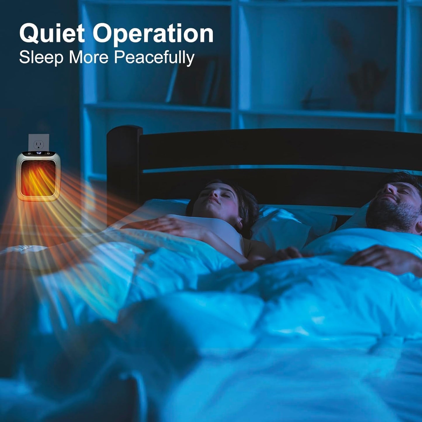 SLINCE 800 Convenient Wall Outlet Heater with Adjustable Thermostat Programmable 12 Hour Timer Auto Shut-Off - Mini Ceramic Heater Quiet and Space Saving