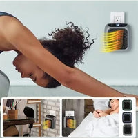 SLINCE 800 Convenient Wall Outlet Heater with Adjustable Thermostat Programmable 12 Hour Timer Auto Shut-Off - Mini Ceramic Heater Quiet and Space Saving